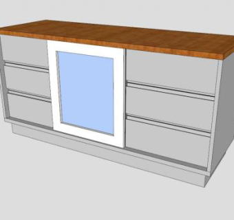 推拉门餐具柜SU模型下载_sketchup草图大师SKP模型