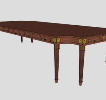 桃花心木餐边柜SU模型下载_sketchup草图大师SKP模型