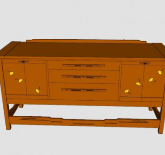 工艺品餐边柜SU模型下载_sketchup草图大师SKP模型
