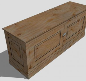 木制边柜SU模型下载_sketchup草图大师SKP模型