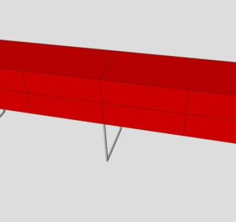红色独立式餐具柜SU模型下载_sketchup草图大师SKP模型