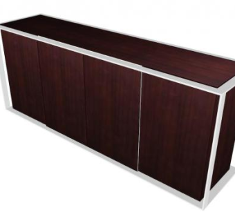 餐边柜高档4门SU模型下载_sketchup草图大师SKP模型