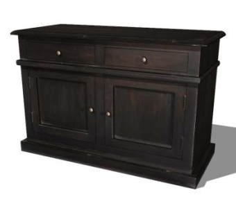 深色木餐具柜SU模型下载_sketchup草图大师SKP模型