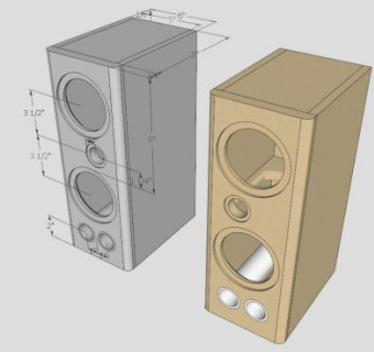 家用MTM音箱SU模型下载_sketchup草图大师SKP模型