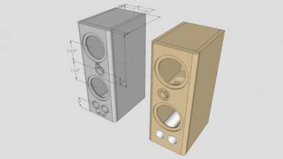 家用MTM音箱SU模型下载_sketchup草图大师SKP模型