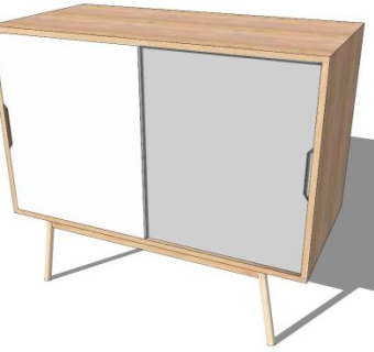 简约清新的餐边柜SU模型下载_sketchup草图大师SKP模型