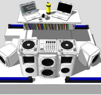 低音音箱音响SU模型下载_sketchup草图大师SKP模型