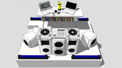 低音音箱音响SU模型下载_sketchup草图大师SKP模型