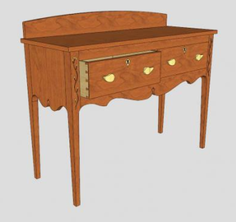 流行木工边柜SU模型下载_sketchup草图大师SKP模型