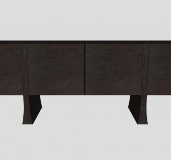 棕色橡木餐具柜SU模型下载_sketchup草图大师SKP模型