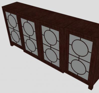 艺术装饰灵感餐具柜SU模型下载_sketchup草图大师SKP模型