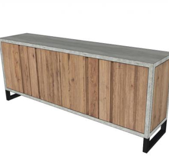 餐具柜西雅图4门SU模型下载_sketchup草图大师SKP模型