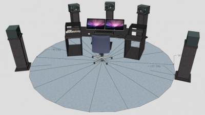 无源式音箱SU模型下载_sketchup草图大师SKP模型