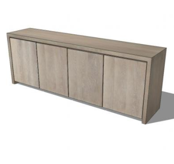 法国橡木桶餐边柜SU模型下载_sketchup草图大师SKP模型