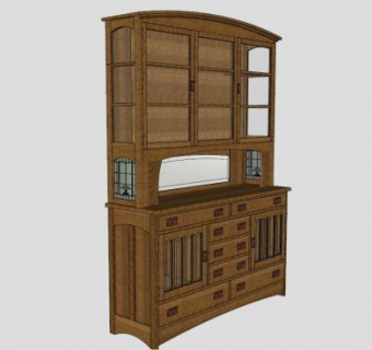 工艺品中国餐边柜SU模型下载_sketchup草图大师SKP模型