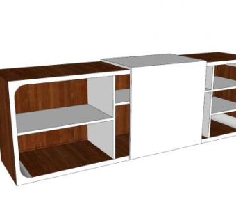 复古木制餐具柜SU模型下载_sketchup草图大师SKP模型