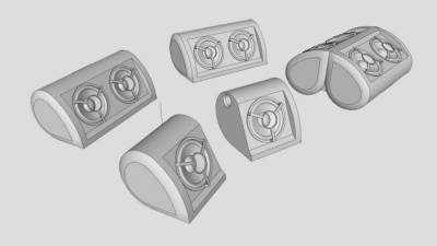 小桌面扬声器音响SU模型下载_sketchup草图大师SKP模型