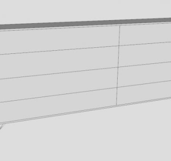 现代白色餐具柜SU模型下载_sketchup草图大师SKP模型