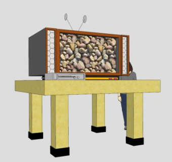 普通家用有线电视SU模型下载_sketchup草图大师SKP模型