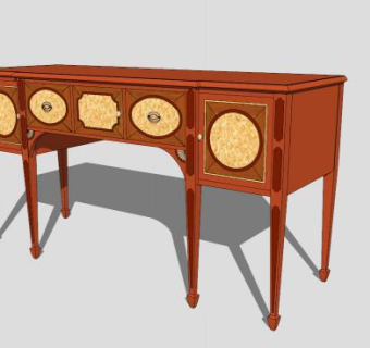 美国时期餐具柜SU模型下载_sketchup草图大师SKP模型