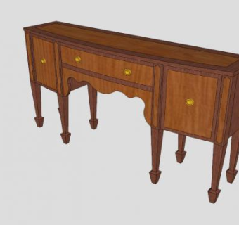 镶嵌式红木餐厅餐边柜SU模型下载_sketchup草图大师SKP模型