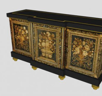 马赛克镶嵌的餐边柜SU模型下载_sketchup草图大师SKP模型