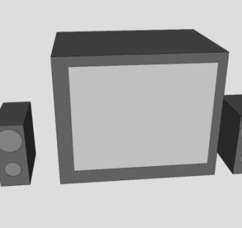 普通显像电视SU模型下载_sketchup草图大师SKP模型