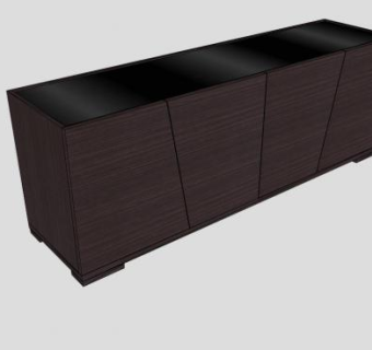 黑褐色餐边柜SU模型下载_sketchup草图大师SKP模型
