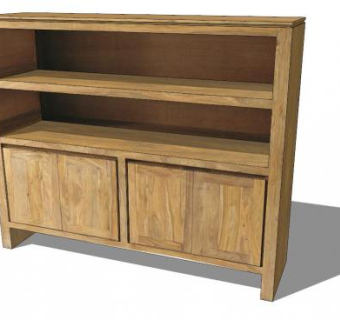 北欧实木餐边柜SU模型下载_sketchup草图大师SKP模型