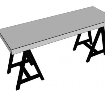 灰色简约餐具柜SU模型下载_sketchup草图大师SKP模型