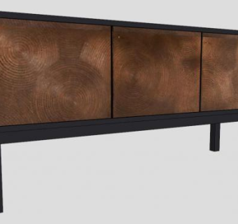 三门餐具柜SU模型下载_sketchup草图大师SKP模型