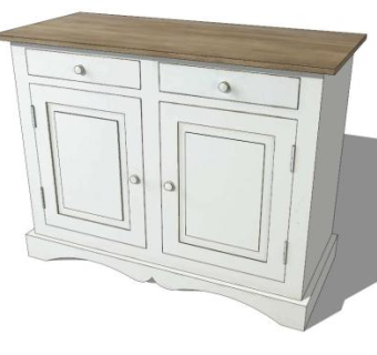 木制小巧的餐边柜SU模型下载_sketchup草图大师SKP模型