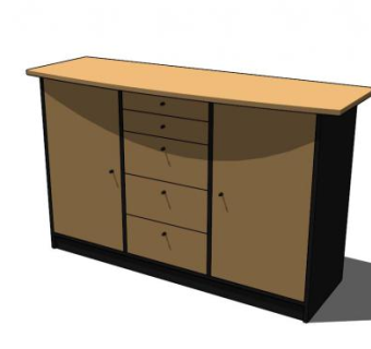 中式餐边柜SU模型下载_sketchup草图大师SKP模型