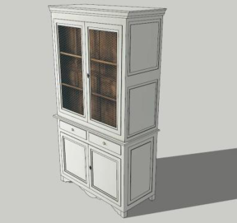 古董家具餐边柜SU模型下载_sketchup草图大师SKP模型