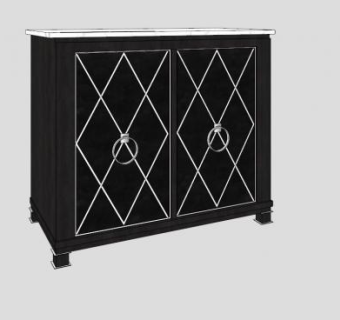 大理石餐边柜SU模型下载_sketchup草图大师SKP模型