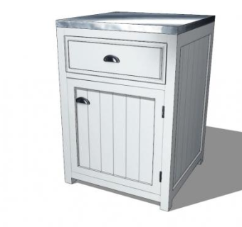 白色低厨柜SU模型下载_sketchup草图大师SKP模型