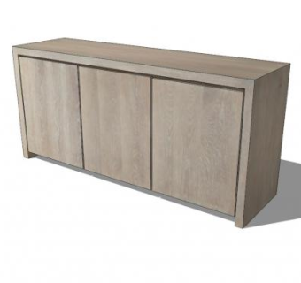 木制现代餐边柜SU模型下载_sketchup草图大师SKP模型