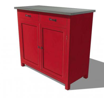 樱桃木餐边柜SU模型下载_sketchup草图大师SKP模型