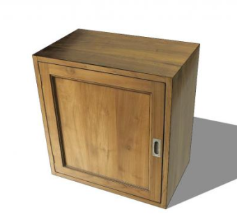 柚木小型餐边柜SU模型下载_sketchup草图大师SKP模型