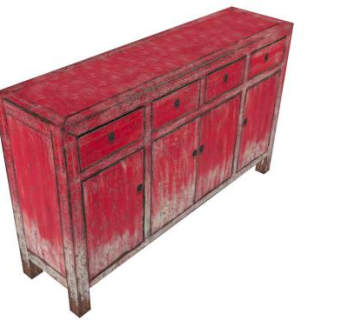 榆木餐边柜SU模型下载_sketchup草图大师SKP模型