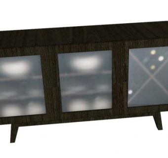 西榆树角餐具柜SU模型下载_sketchup草图大师SKP模型