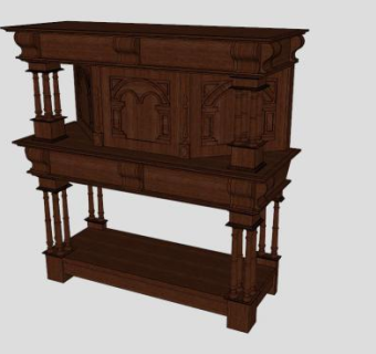 后期文艺复兴橱柜SU模型下载_sketchup草图大师SKP模型