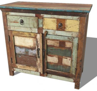 木制餐边柜SU模型下载_sketchup草图大师SKP模型