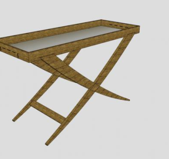 实木天然纤维餐具柜SU模型下载_sketchup草图大师SKP模型