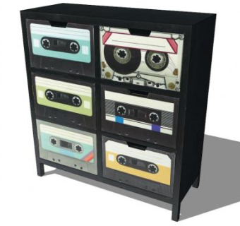 黑色木制橱柜SU模型下载_sketchup草图大师SKP模型