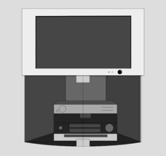 普通电子管背投电视SU模型下载_sketchup草图大师SKP模型