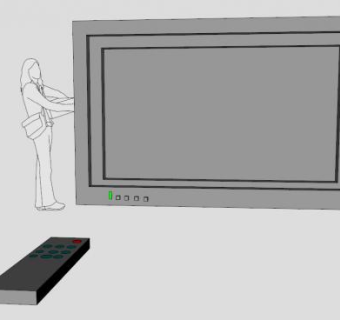 远程电视机SU模型下载_sketchup草图大师SKP模型