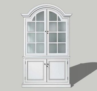 杨木胶合板餐边柜SU模型下载_sketchup草图大师SKP模型