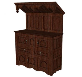 哥特式橱柜SU模型下载_sketchup草图大师SKP模型