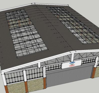 工厂房子车间SU模型